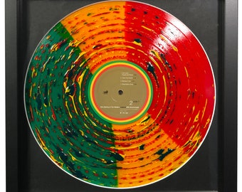 One Heart: Hand-Painted Bob Marley Vinyl Record Art
