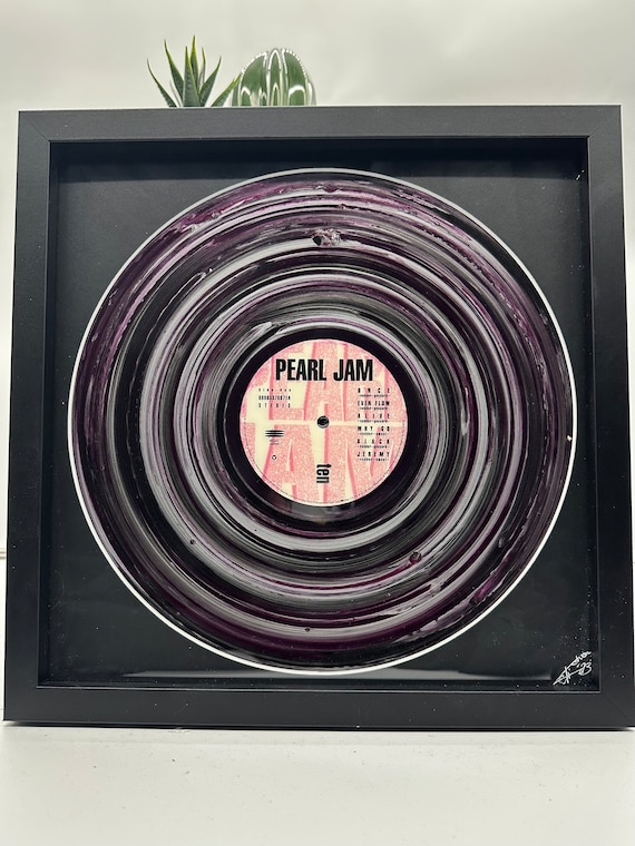 Perfect Ten: Pearl Jam Hand-painted Vinyl Record Framed 
