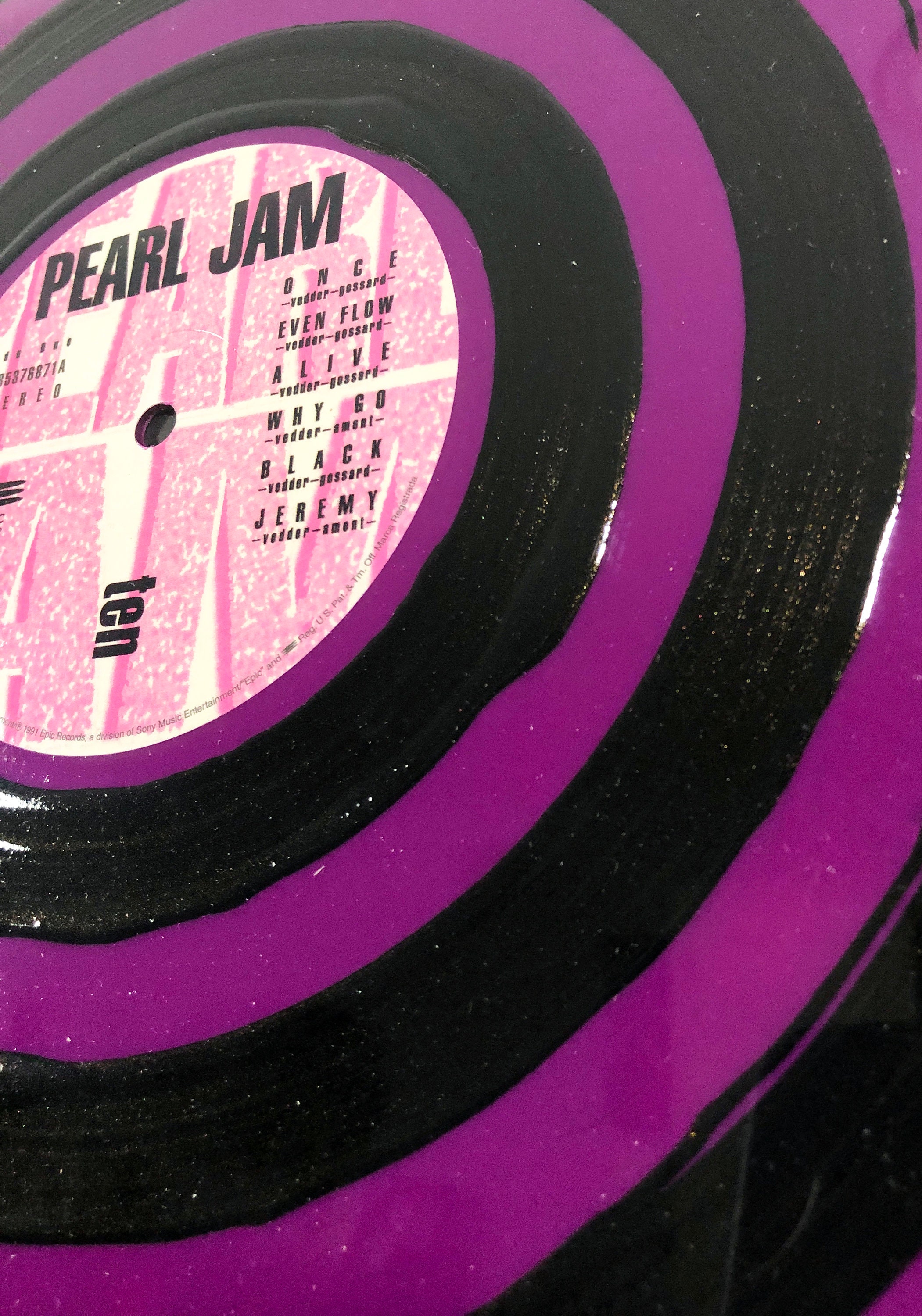 flow pearl jam purple limited edition hand painted vinyl etsy uk