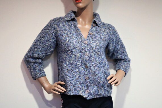Cottagecore Faery Blue Wool Cardigan