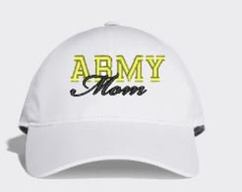 Army Mom Hat, Distressed Baseball Cap OR Ponytail Hat , Custom Embroidered Hat , Proud Army Mom Gift ,  US Army Mom Gifts, Support military