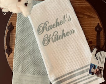 FREE gift - Custom Dish Towel Personalized Tea Towels Kitchen Towel 2 piece Set kitchen towel birthday gift Personalized Tea Towel