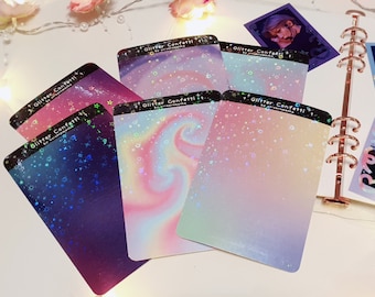Holographic Glitter Confetti Sticker sheet | Polco Deco Glossy Vinyl | 6 gradient palettes star holo