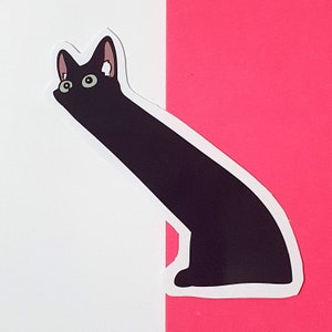 Long Cat meme laminated sticker image 1