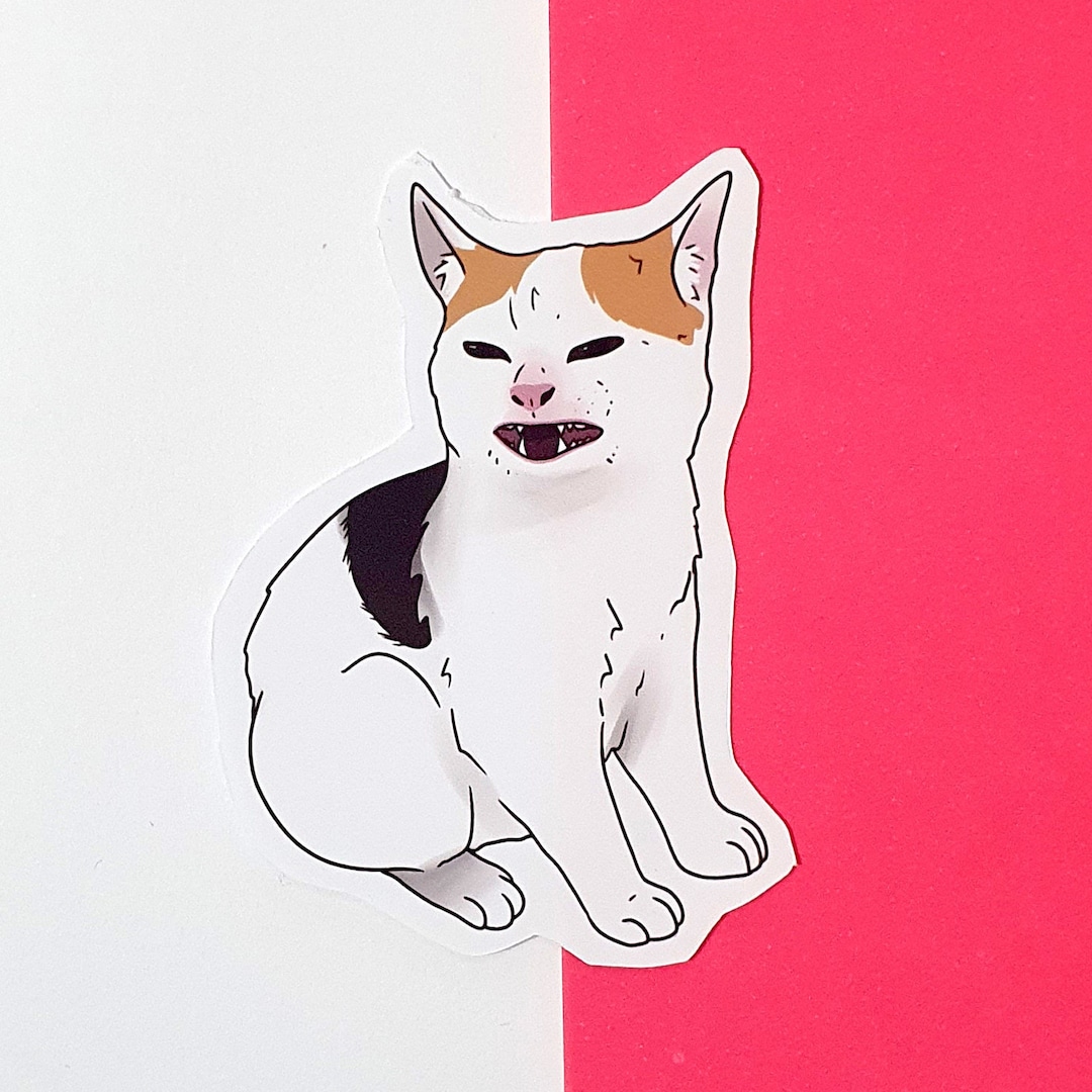 Cat No Banana Meme Laminated Sticker Etsy