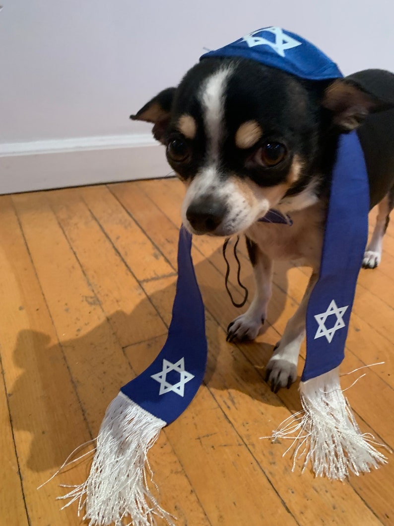 pet kippah and tallit ,pet tallit personalized ,Pet Kippah, dog Kippah, cat Kippah, custom dog yarmulke, custom cat yarmulke image 2