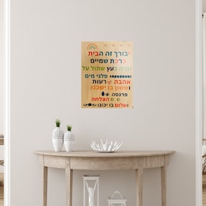 Jewish Home Blessing ,traditional Hebrew blessing, Jewish art ,Jewish wall art ,Jewish home gift ,Home Blessing on wood