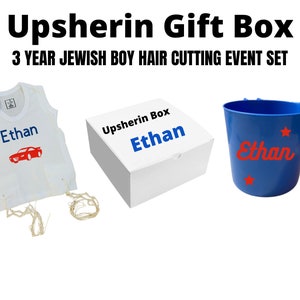 Upsherin Gift Box Set | Up Up And Away 3 Year Old Boy's Hair Cutting Birthday Gift Set