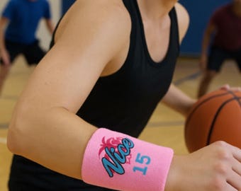 Personalized Sport Sweatband, Custom Text Wristband
