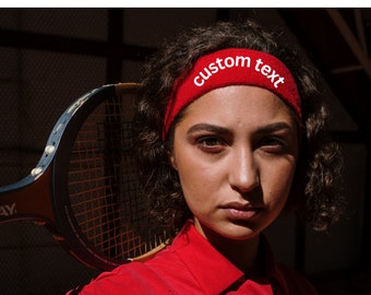 Personalized Sweat HEADBAND  - Custom Text or Design on Headbands