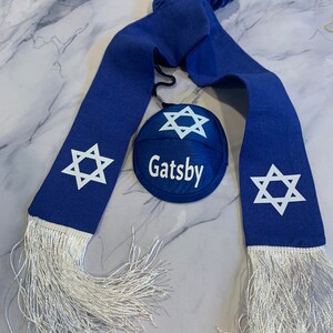 pet kippah and tallit ,pet tallit personalized ,Pet Kippah, dog Kippah, cat Kippah, custom dog yarmulke, custom cat yarmulke image 3