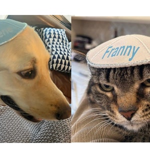 personalized Pet Kippah, dog Kippah, cat Kippah, custom dog yarmulke, custom cat yarmulke