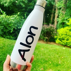 Garrafa de água presente em aço inoxidável 17 onças, personalizada, festa de despedida de solteira quente e fria, dama de honra, garrafa de água personalizada para crianças