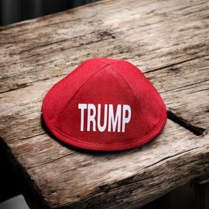 Trump Red Linen Yarmulke – Kippah for Men/Boys
