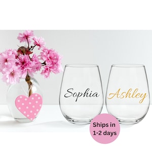 Personalized stemless wine glasses, Personalized wine glasses, Custom wine glasses, Custom stemless wine glasses, Wine glass personalize