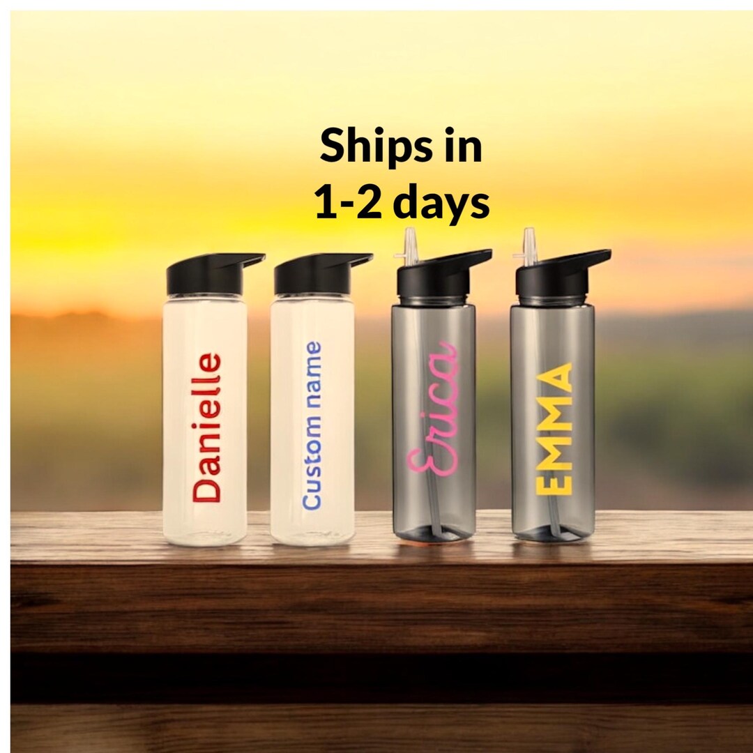 Personalized Water Bottle With Straw, Custom Name 24oz - Etsy