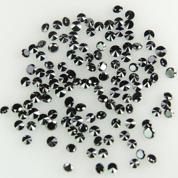 1.00 Ct 1.80 MM -7 Tamis Taille I3 Clarity Round Shape Diamond Black Color Treated Loose Polished Diamond Loose Diamond Loose Diamond.