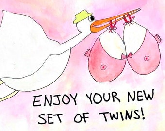 Breast Surgery Get Well Card, Breast Reduction, Breast Augmentation, Boob Job