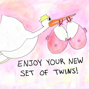 Breast Surgery Get Well Card, Breast Reduction, Breast Augmentation, Boob Job