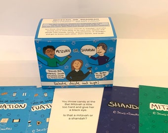 Funny Jewish Game 'Mitzvah or Shandah,' High Holiday game, Jewish game, Jewish gifts, family Jewish gift