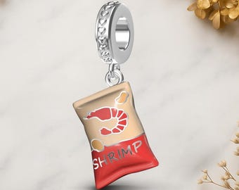 Shrimp Chips Genuine 925 Sterling Silver for Charm Bracelet