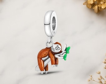 Sloth Genuine 925 Sterling Silver for Charm Bracelet