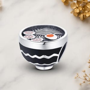 Fideos ramen japoneses, plata de ley 925 auténtica para pulsera de dijes
