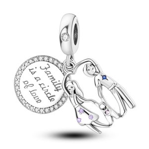 Circle Of Love Genuine 925 Sterling Silver for Charm Bracelet