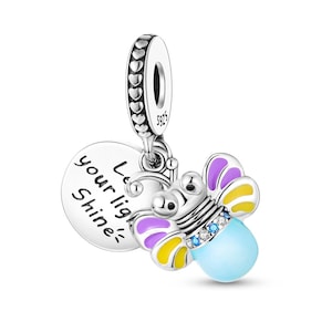 Glow in the Dark Firefly echte 925 Sterling Silber für Bettelarmband