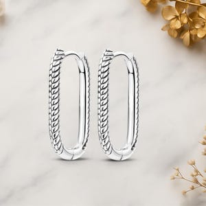 Ovala Hoop Örhängen i äkta 925 Sterling Silver för Damsmycken