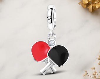 Table Tennis Genuine 925 Sterling Silver for Charm Bracelet