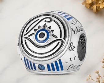 Palm and  Evil Eye Evil Hands Genuine 925 Sterling Silver for Charm Bracelet
