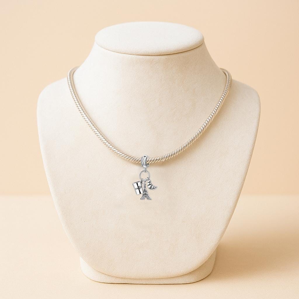 Ciondoli pendenti con perline in argento sterling 925 della Torre Eiffel di Parigi, adatti per braccialetti alla moda per la creazione di gioielli con
