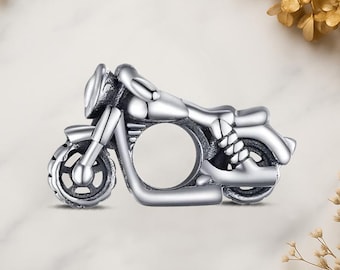Motorcycle Genuine 925 Sterling Silver for Charm Bracelet