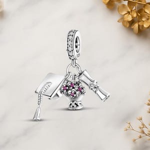 Cap Afstudeerceremonie Echt 925 sterlingzilver voor bedelarmband