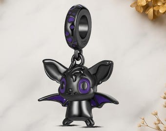 Halloween Flying Bat Genuine 925 Sterling Silver for Charm Bracelet
