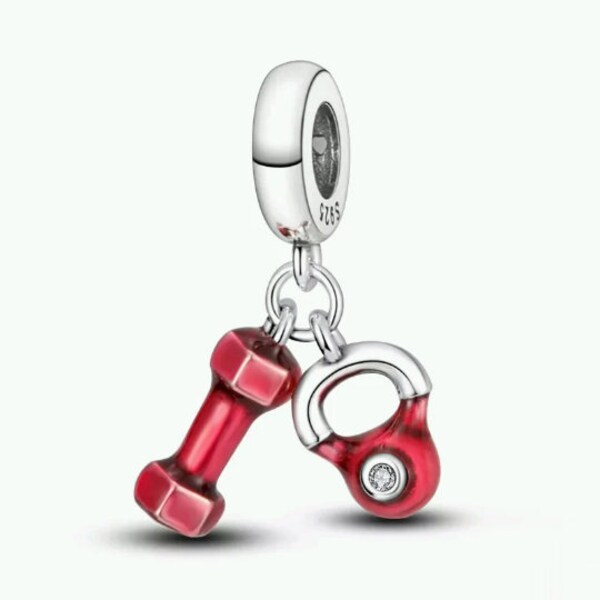 YQSLIN Dumbbell Charm Bead - Fitness Gym Workout Charm For Bracelets & Necklaces, Copper - View #3