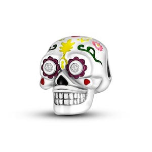Halloween Jack Skull Genuine 925 Sterling Silver for Charm Bracelet