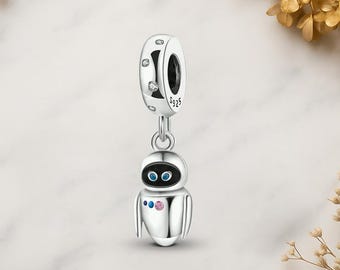 AI Robot Dangle Genuine 925 Sterling Silver for Charm Bracelet