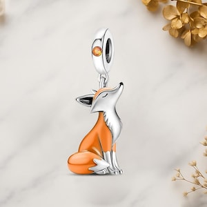 Origami Fox Genuine 925 Sterling Silver for Charm Bracelet