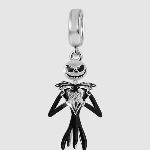 Jack Skull Love Forever & Always en argent sterling 925 véritable pour bracelet à breloques