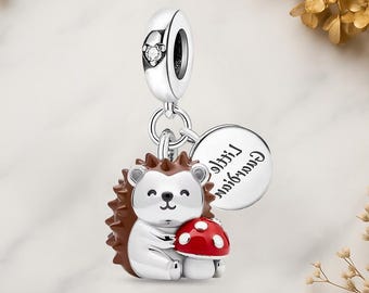 Hedgehog Mushroom Genuine 925 Sterling Silver for Charm Bracelet