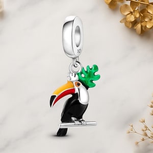 Porte-Clés Toucan Perroquet En Métal - Pendentif Charm - Neuf Avec étiquette