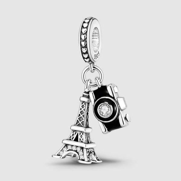 Tour Eiffel en argent sterling 925 véritable pour bracelet à breloques