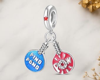 Ping Pong Passion Genuine 925 Sterling Silver for Charm Bracelet