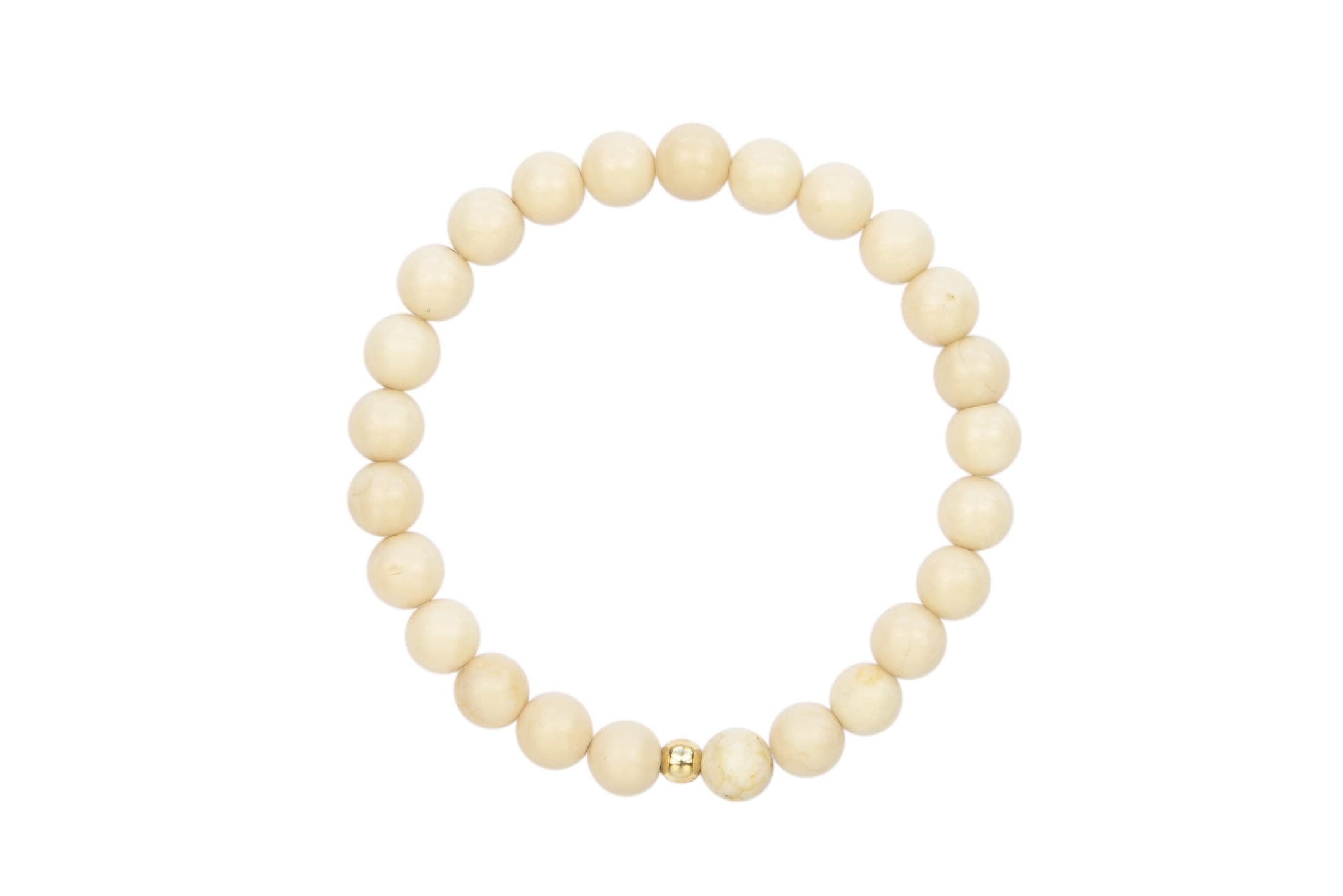 Pearl Bracelet Jasper Semi-Precious Stones Cream | Feel Limitless