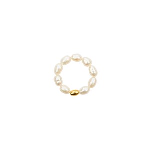 Perlen Ring Süßwasserperlen Reiskornperlen weiss | Feel Gorgeous