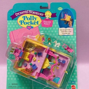 Zestaw do zabawy Polly Pocket z zapieczętowaną nakładką NIB z 1995 roku, pałac księżniczki Polly Pocket – Enchanted Storybooks