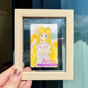 Arte emoldurada de cartão telefônico vintage Sailormoon e Sunflower dos anos 90