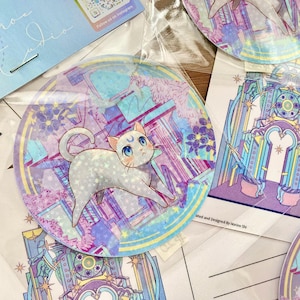 Nouveau produit - Artemis in Japanese Street Sticker rond étoiles 8 cm | Sailormoon